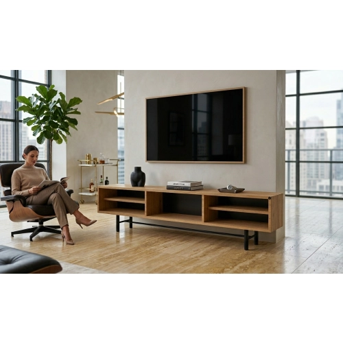 Szafka RTV-61 Drewno Lite Dąb Loft Lakier Rozmiary od 100 cm do 200 cm PREMIUM